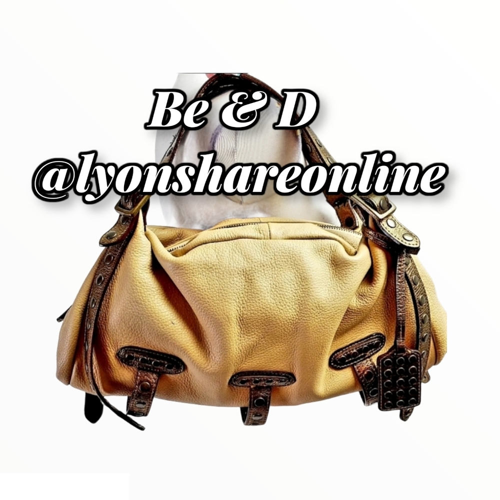 💯 Be & D Leather & Grommet Stud Satchel